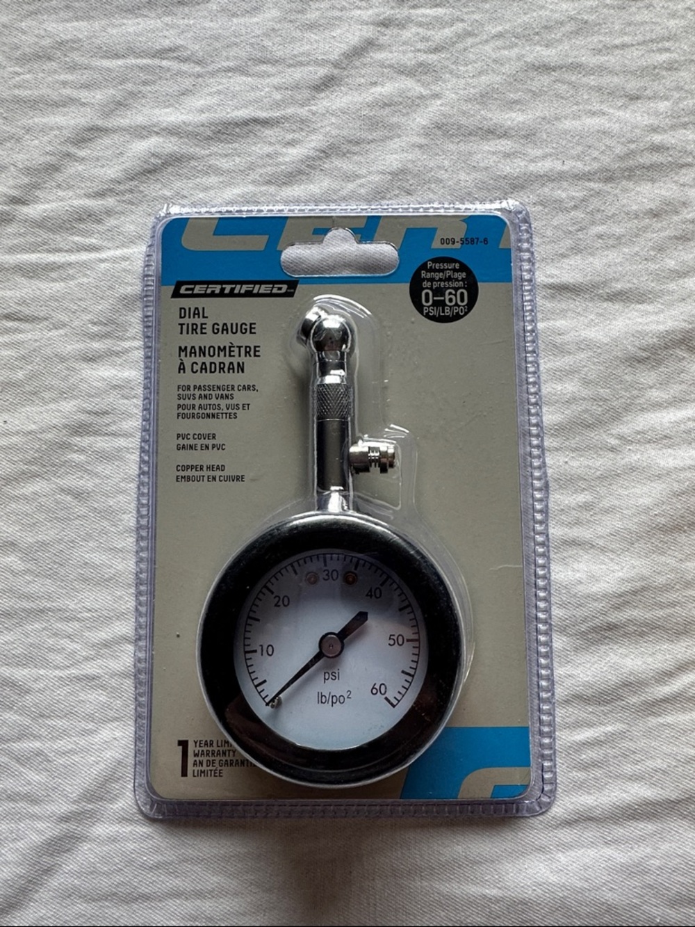 Certified Dial Tire Gauge - Black & Silver